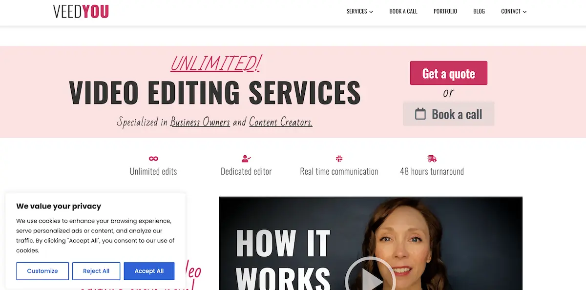 Veedyou video editing service